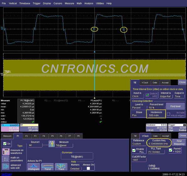 圖三 使用TIE的缺省設(shè)置，Hysteresis值為500mdiv 