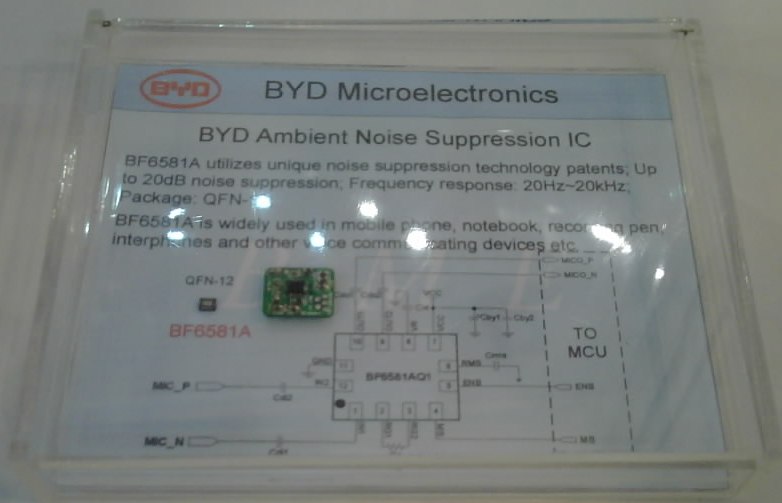 圖2:比亞迪環(huán)境噪聲抑制芯片BF6581A