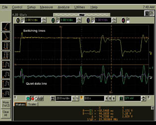 測量BGA封裝中的并發(fā)開關噪聲。