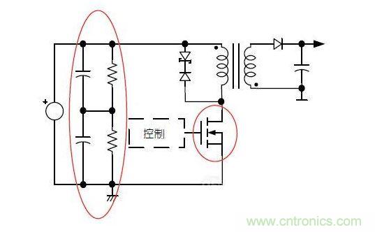 反激轉(zhuǎn)換器中的串聯(lián)大電容電路及單顆1，000VMOSFET