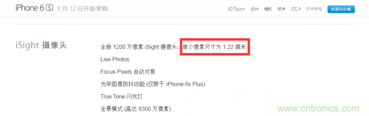 iPhone 6s告別800萬像素，探秘新攝像頭&ldquo;1.22微米像素&rdquo;