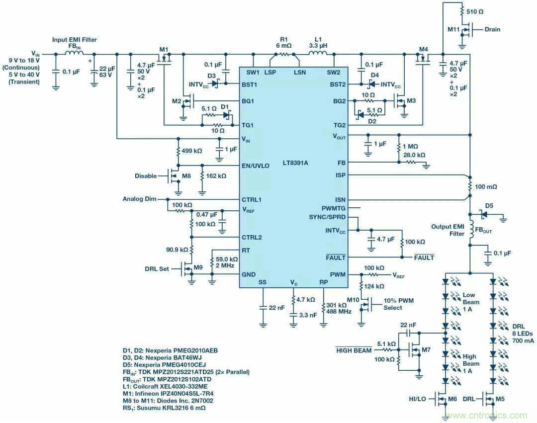 一顆芯驅(qū)動(dòng)整個(gè)車前燈組，這個(gè)控制器是怎么做到滴？