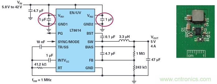 是否可以將低EMI電源安裝到擁擠的電路板上？