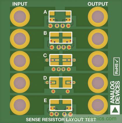改進(jìn)低值分流電阻的焊盤布局，優(yōu)化高電流檢測精度