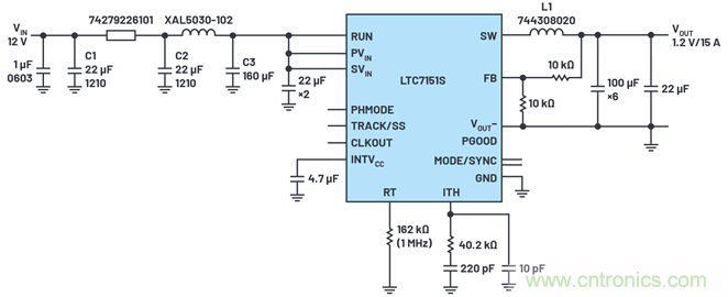 使用高效率、高頻率、低EMI DC/DC轉(zhuǎn)換器降低對陶瓷電容的電源要求