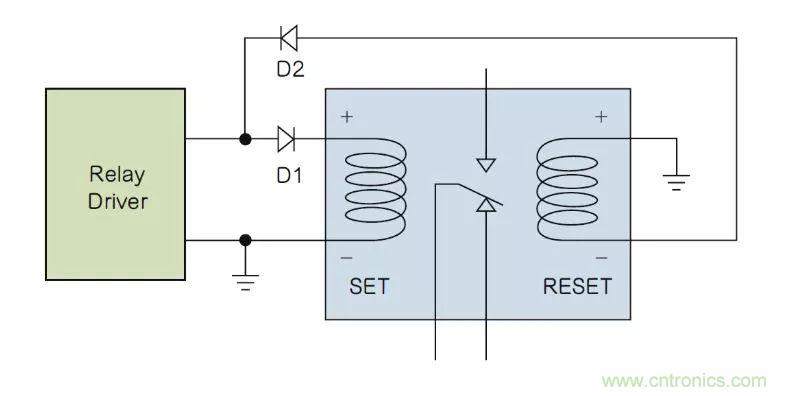 如何利用二極管電路實(shí)現(xiàn)雙線(xiàn)圈鎖存繼電器？