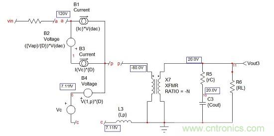 帶漏電感的反激式轉(zhuǎn)換器平均模型