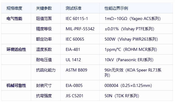電阻器分類、規(guī)格要素及全球頭部廠商對(duì)比分析