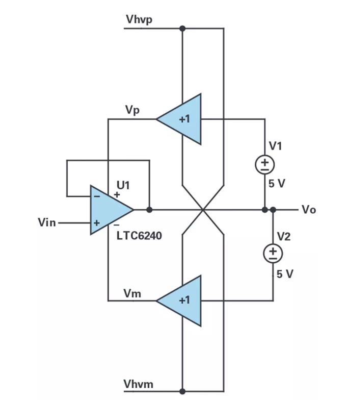 能否讓低壓放大器自舉來獲得高壓緩沖器？